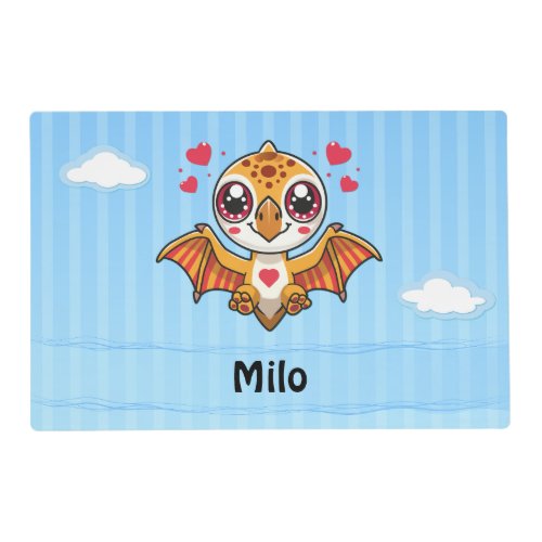 Personalized Flying Dinosaur Placemat – Add Name