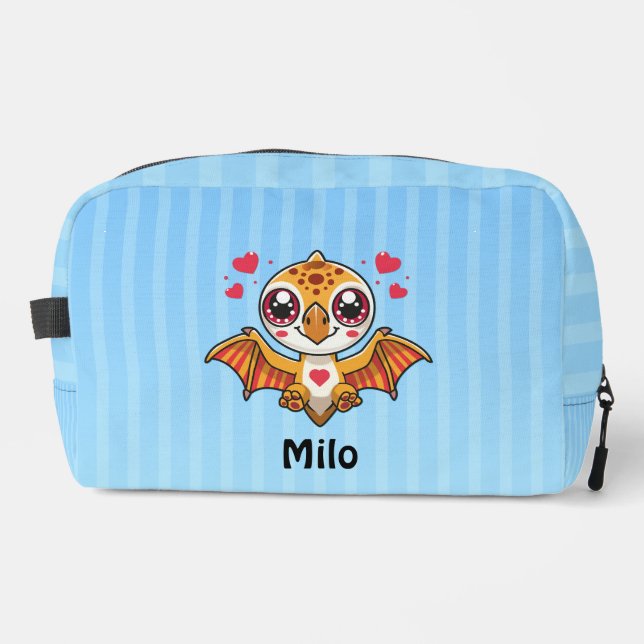 Personalized Flying Dinosaur School Supply Bag (Front)