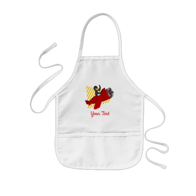 Personalized flying penguin cartoon Apron (Front)