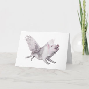 Personalized Flying Pig Birthday or Any Day Card