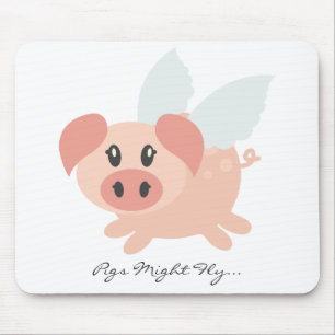 Personalized Flying Pig Mouse Mat