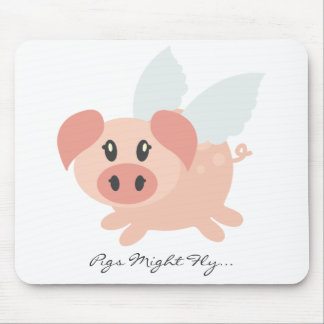 Personalized Flying Pig Mouse Mat