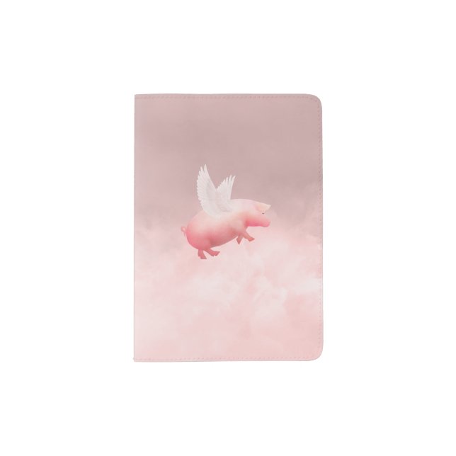 Personalized Flying Pig Passport Holder (Front)