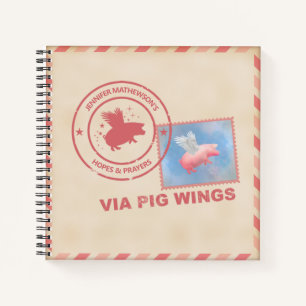 Personalized Flying Pig Postage Notebook