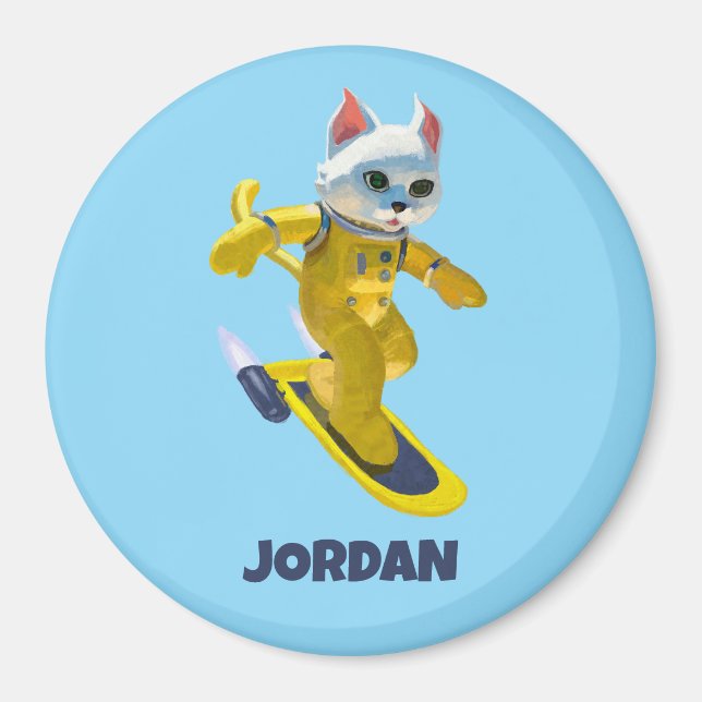 Personalized Flying Skateboard Magnet (Front)