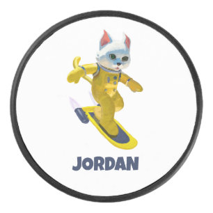 Personalized Flying Skateboard Magnet Hockey Puck