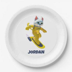 Personalized Flying Skateboard Magnet Paper Plates