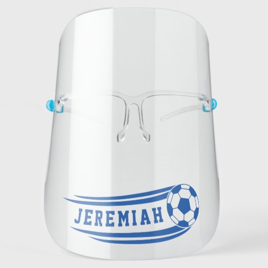 Personalized Flying Soccer Ball Face Shield (Front)