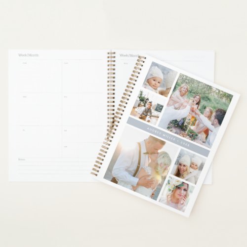 Personalized Fog Grey Photo Collage Planner