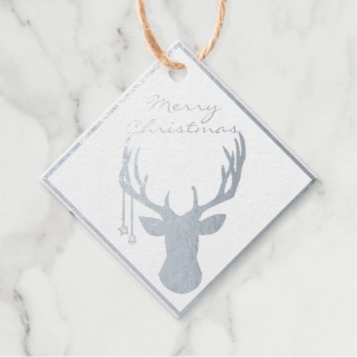 Personalized Foil Christmas Deer Tag Set