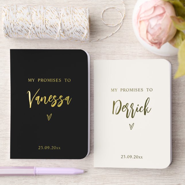 Personalized Foil Embossed My Promises To  Vow Books (Wedding)