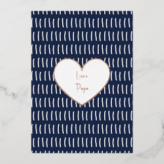 Personalized Foil Text Father's Day Card. Holiday Card
