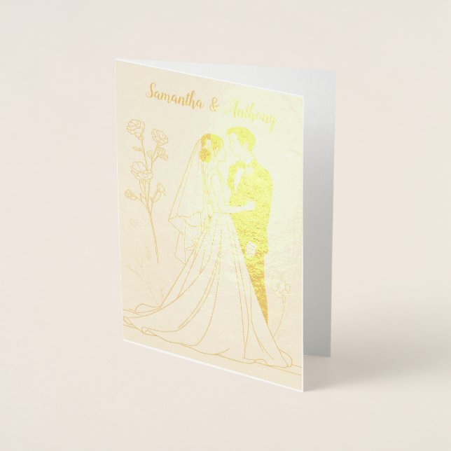 Personalized Foil Wedding Card (Front)