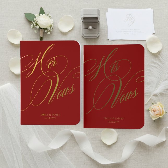 Personalized Foil Wedding Vow Books Set of 2 (Creator Uploaded)