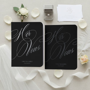 Personalized Foil Wedding Vow Books Set of 2