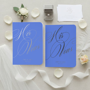 Personalized Foil Wedding Vow Books Set of 2