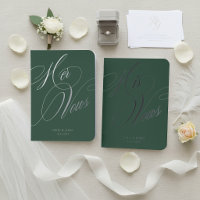 Personalized Foil Wedding Vow Books Set of 2