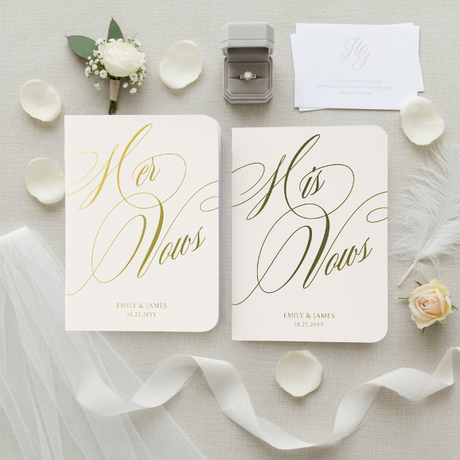 Personalized Foil Wedding Vow Books Set of 2 (Creator Uploaded)