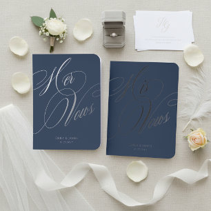 Personalized Foil Wedding Vow Books Set of 2