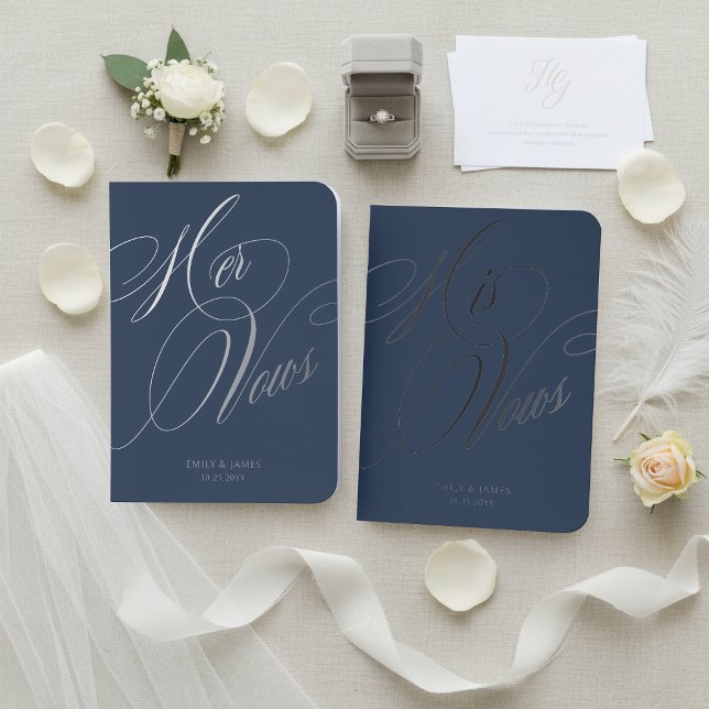 Personalized Foil Wedding Vow Books Set of 2 (Creator Uploaded)