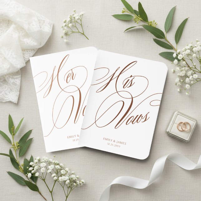 Personalized Foil Wedding Vow Books Set of 2 (Creator Uploaded)