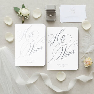 Personalized Foil Wedding Vow Books Set of 2
