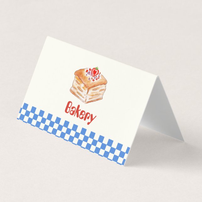 Personalized Folded Bakery Business Card  (Front)