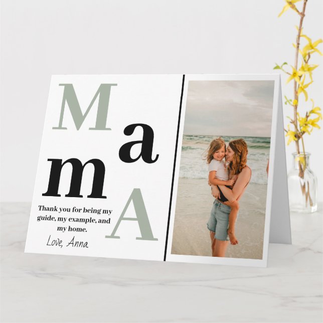 Personalized Folded Greeting Card for Mothers Day (Yellow Flower)