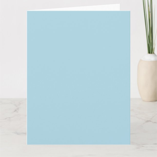 Personalized Folded Thank You Card-Light Blue Card (Front)