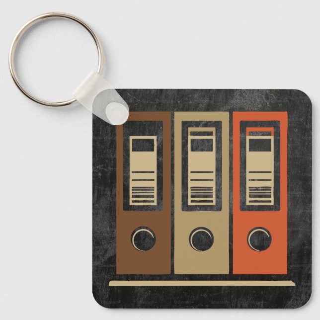 Personalized Folder Locker Tag - Office Organize Keychain (Front)
