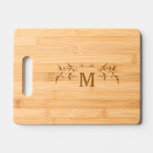 Personalized Foliage Monogram  Engraved Cutting Board