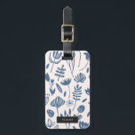 Personalized | Folk Botanical Print Luggage Tag<br><div class="desc">Folk art and block print inspired floral print design by Shelby Allison.</div>