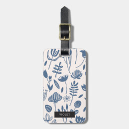 Personalized | Folk Botanical Print Luggage Tag