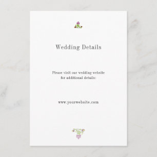 Personalized Folk Floral Wedding Details Enclosure Card