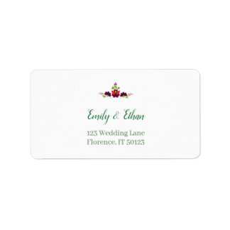 Personalized Folk Floral Wedding Greenery Design Label