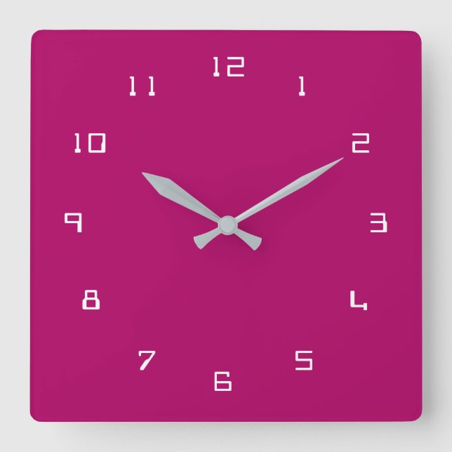 Personalized Font Numbers Text Colors Universal Square Wall Clock (Front)