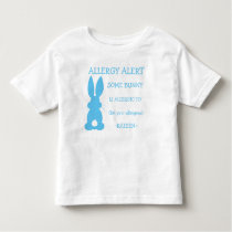 Personalized Food Allergy Alert Blue Easter Bunny Toddler T-shirt