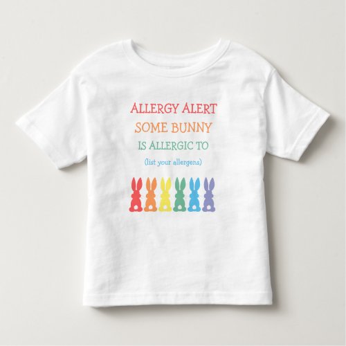 Personalized Food Allergy Alert Easter Bunny Toddler T_shirt
