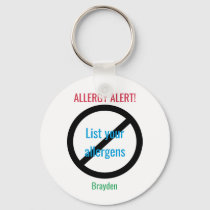 Personalized Food Allergy Alert Kids NO Symbol Keychain