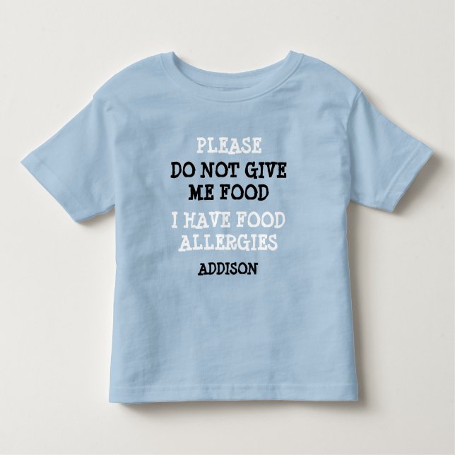 Personalized Food Allergy Alert Shirt (Front)