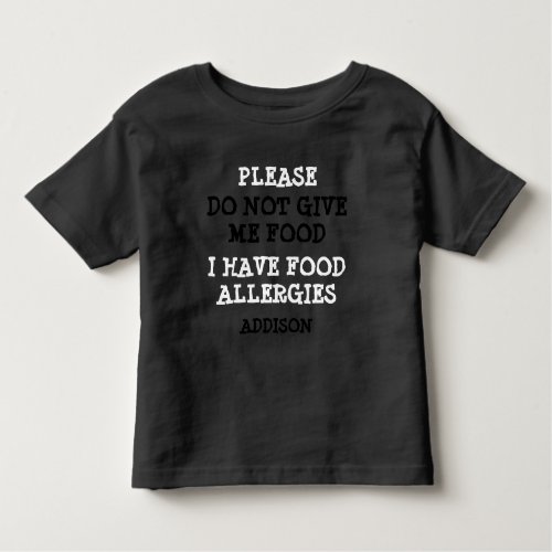 Personalized Food Allergy Alert Shirt