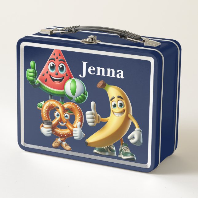 Personalized Food Characters  Metal Lunch Box (Front)