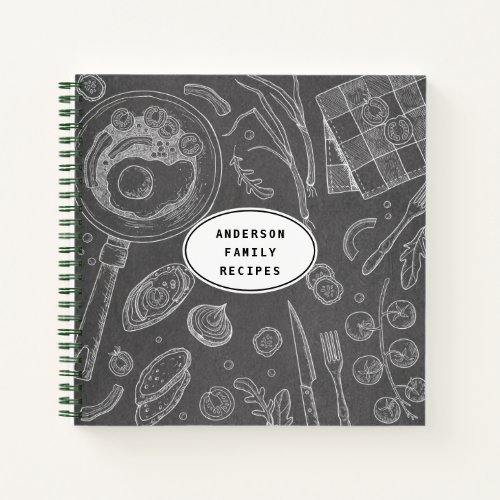 Personalized Food Drawing Recipe Notebook