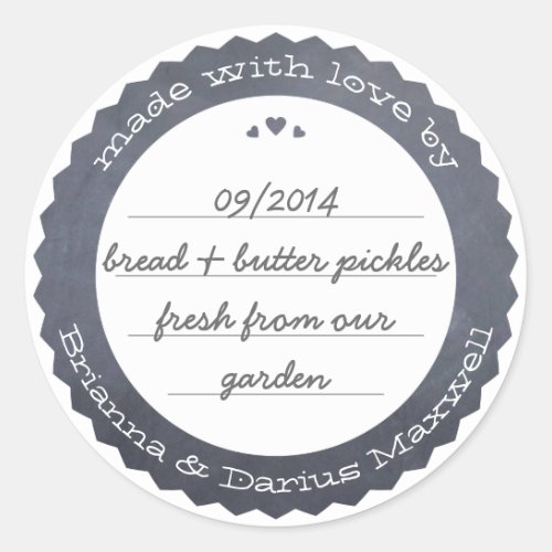 Personalized Food Gift Label Circle Chalkboard