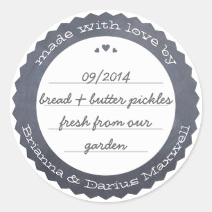 Personalized Food Gift Label Circle Chalkboard