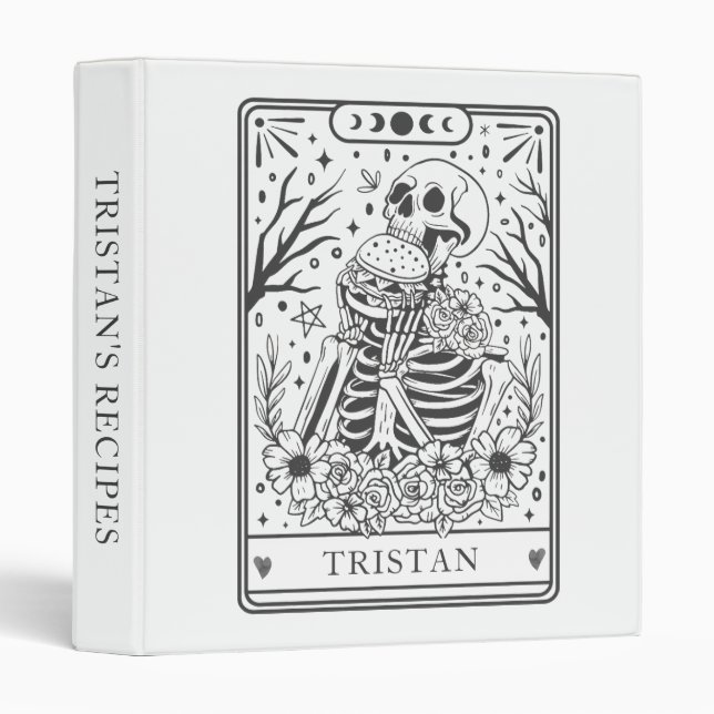 Personalized Food Lover Tarot Theme Recipe 3 Ring Binder (Front/Spine)