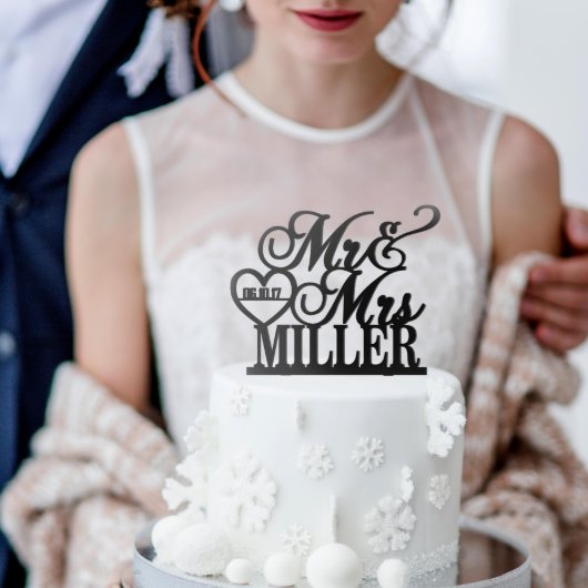 Personalized Food Safe Wedding Cake Topper (Front)