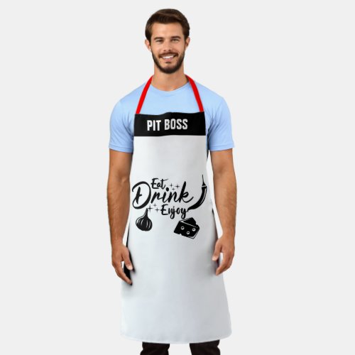 Personalized Foodie Aprons Cool Eat Drink Enjoy Apron