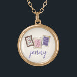 Personalized Foodie Toaster Pastries Breakfast Gold Plated Necklace<br><div class="desc">Design features an original marker illustration of a row of warm breakfast toaster pastries topped with frosting and sprinkles. Great for your favorite foodie! This design is also available on other products. Lots of additional food-themed designs available. Don't see what you're looking for? Need help with customization? Click "contact this...</div>
