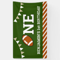 Personalized Football 1st Birthday Banner